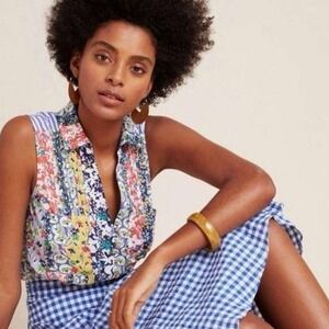 NWOT | Anthropologie Maeve Whimsical Sleeveless Pintucked Blouse | Women’s M